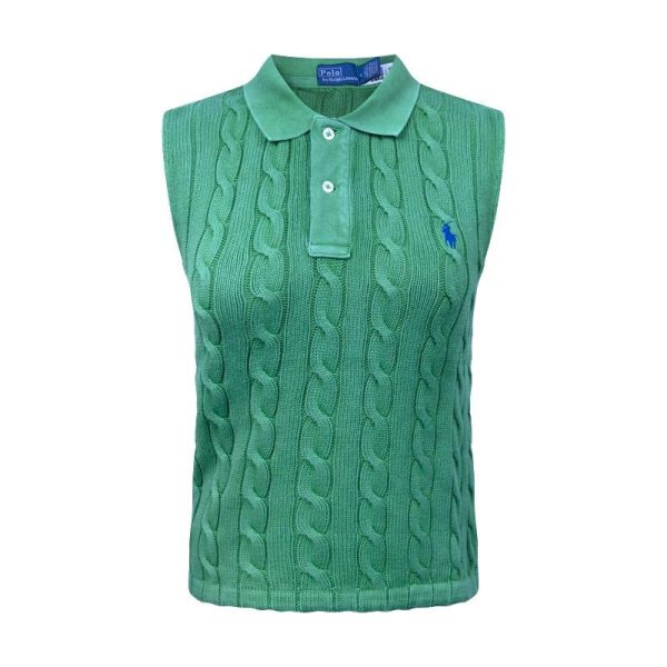 Ralph Lauren Polo Cable Knit Tank Top Green Women s Online Sale