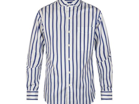 Ralph Lauren Polo Custom Fit Blue & White Stripe Shirt Men s Discount