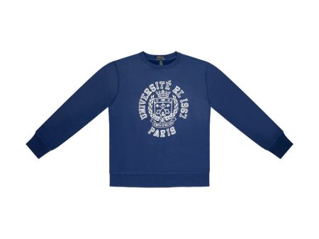 Ralph Lauren Polo Fleece Graphic Boys Jumper Blue Online now