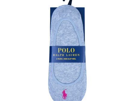 Ralph Lauren Polo Sneaker Liner Socks 3x Assorted One Size Womens For Cheap