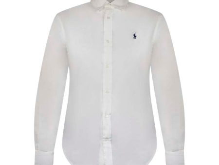 Ralph Lauren Polo Logo Cotton Shirt White Women s Discount