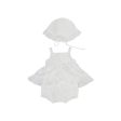 Ralph Lauren Girls Bubble Shortall & Hat Set White For Sale