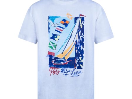 Ralph Lauren Classic Fit Sail Boat Cotton T-Shirt White  Men s Online Sale