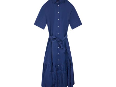 Ralph Lauren Women s Tiered Cotton Shirt Dress Blue Online now