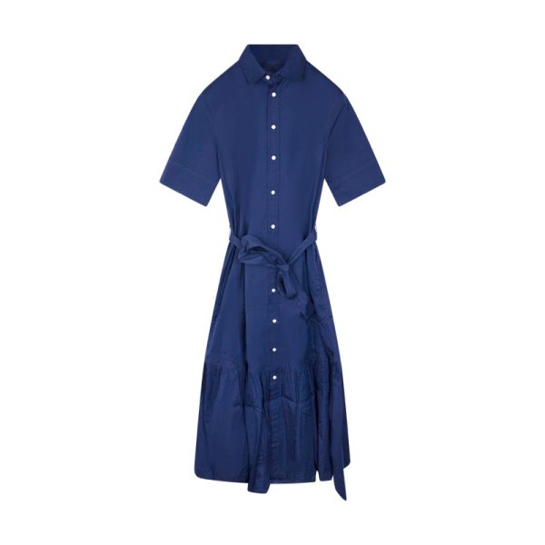 Ralph Lauren Women s Tiered Cotton Shirt Dress Blue Online now