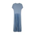 Ralph Lauren Women s Polo Blue Sweater Pleated Midi Dress Cheap