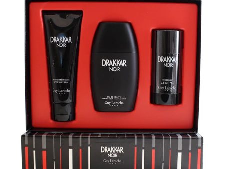 Guy Laroche Drakkar Noir 100ml EDT Gift Set + 150ml Deo Spray + 50ml Hair & Body Wash For Sale