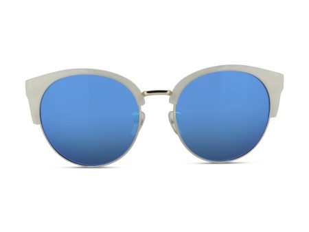 Calvin Klein White & Blue Mirror Sunglasses CK4338SK 107 (Ex Display) Online