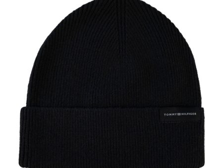 Tommy Hilfiger Uptown Wool Beanie Hat Black - One Size   Men s For Discount