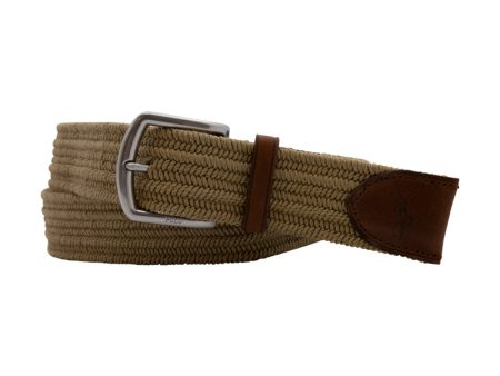 Ralph Lauren Polo Belt Braided Leather Trim Stretch 35mm Large Men s Online Hot Sale