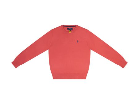 Ralph Lauren Polo Cotton Crewneck Boys Jumper Red For Discount