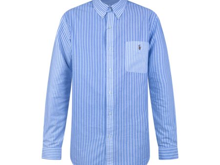 Ralph Lauren Polo Custom Fit Striped Shirt Blue White Men s For Discount