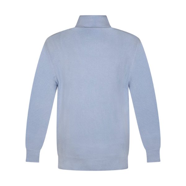 Ralph Lauren Polo Mesh-Knit Cotton Quarter-Zip Jumper Blue For Men Discount