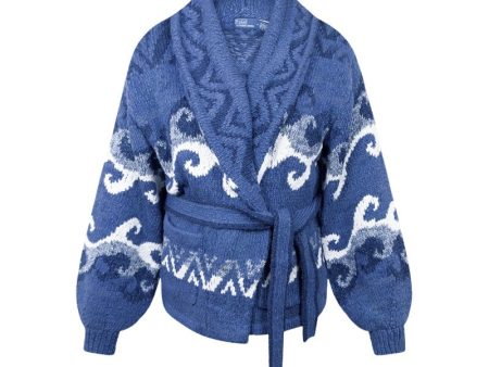 Ralph Lauren Wave Motif Shawl Cardigan Women s on Sale