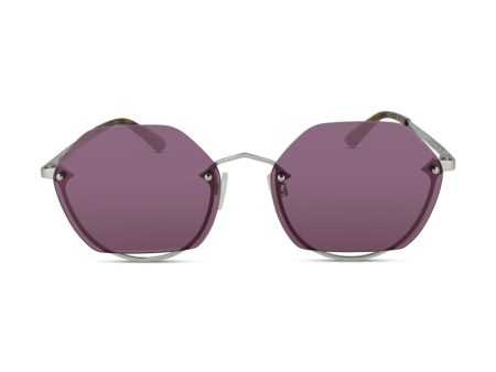 Alexander McQueen Silver Violet Sunglasses MQ0256SA 004 (Ex Display) Discount