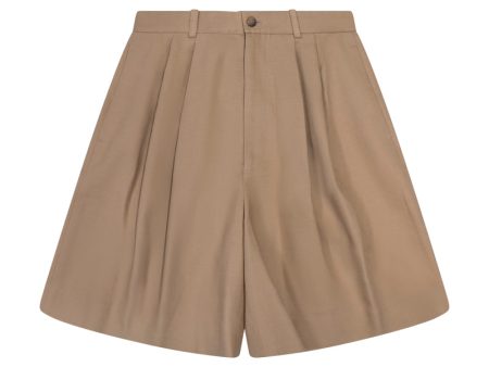 Ralph Lauren Polo Long Pleated Shorts Tan Women s Cheap