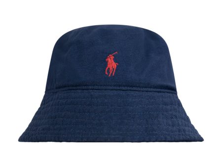 Ralph Lauren Polo Linen Bucket Hat Navy For Cheap