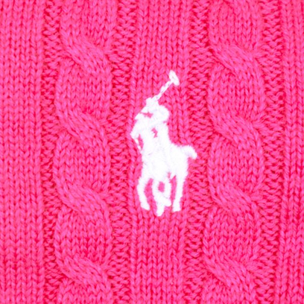 Ralph Lauren Polo Mini Cable Cotton Cardigan Pink Girls Fashion