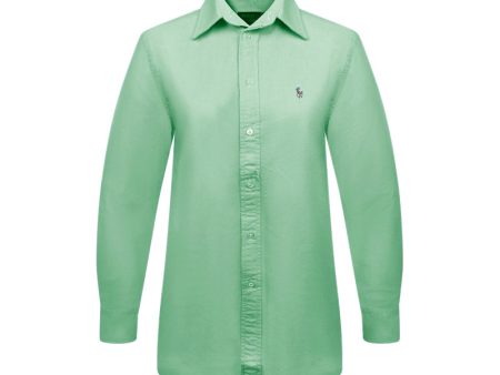 Ralph Lauren Polo Relaxed Fit Cotton Shirt Green Extra Small Women s For Sale