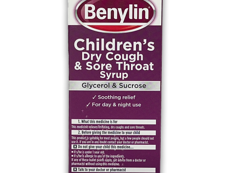 Benylin Children s Dry Cough & Sore Throat Syrup Sale