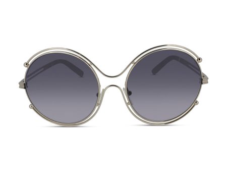 Chloe Gold Round Blue Lens Sunglasses CE122S 744 (Ex Display) For Discount