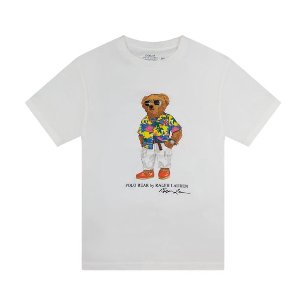 Ralph Lauren Polo Bear Cotton Boys T-Shirt White For Sale