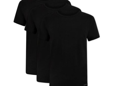 Calvin Klein Classic Fit Crew Neck T-Shirt 100% Cotton Black 3 Pack Small (Blemished Box) Men s Sale