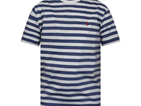 Ralph Lauren Classic Fit Cotton T-Shirt Royal Blue & White Men s Supply