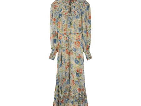 Ralph Lauren Polo Floral Print Georgette Maxi Dress Women s Sale