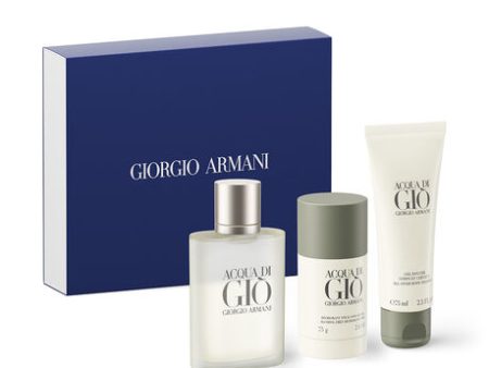 Armani Acqua Di Gio 100ml EDT Gift Set + 75ml Aftershave + 75g Deodorant Sale